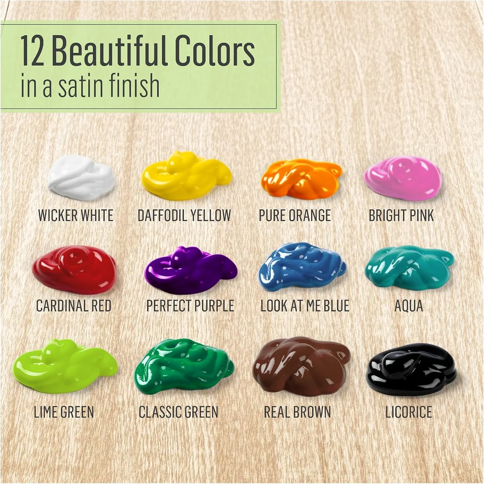 FolkArt Multi-Surface Acrylic Set · 12 Colors — formula and project detail
