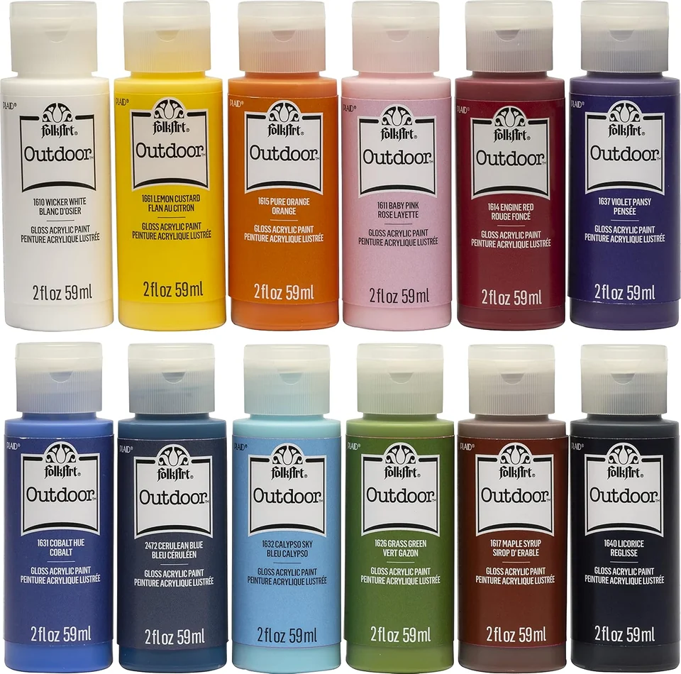FolkArt Outdoor Acrylic Paint Set · 12 Colors — product view