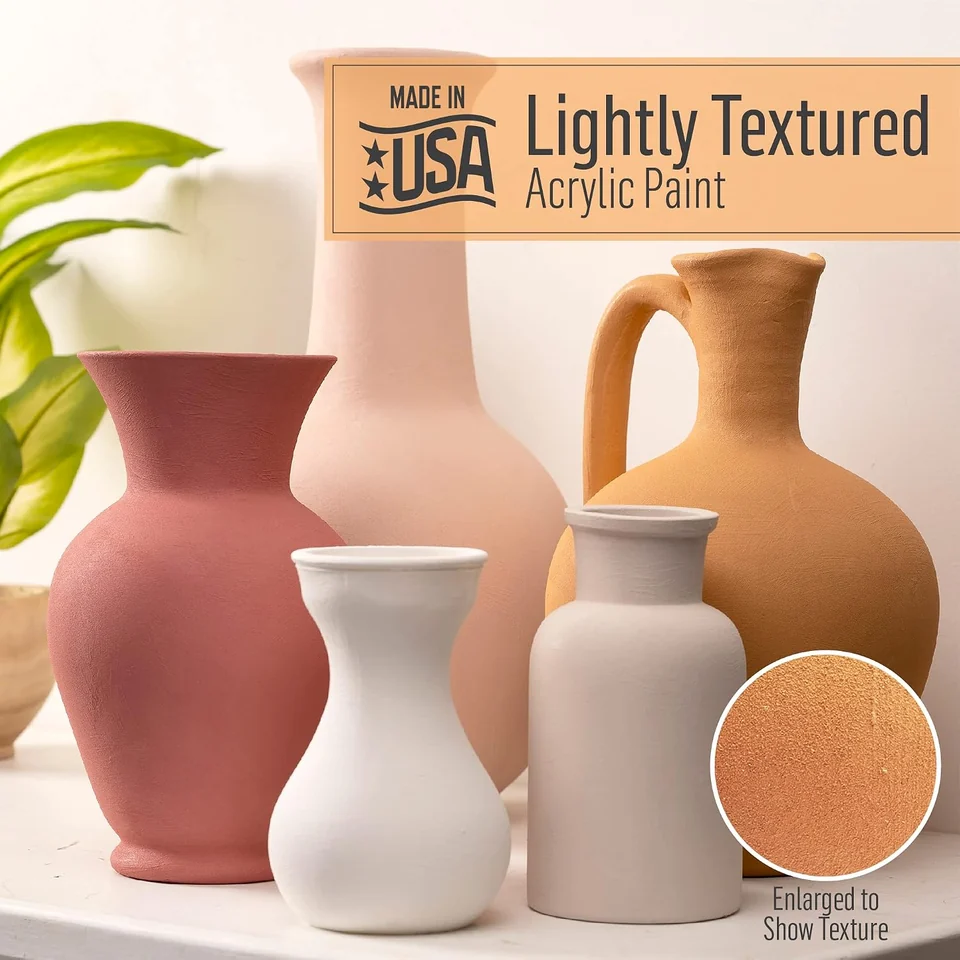Terra Cotta gallery examples show a fine surface texture across decorative vessels. The photograph is formula inspiration, not a complete set-content chart.